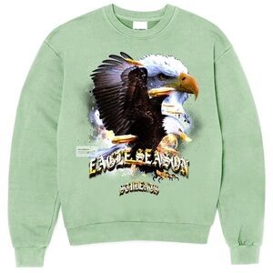STUDENTS EAGLE SEASON CREWNECK UNISEX ADULT MINT GREEN SIZE SMALL NEW W TAGS
